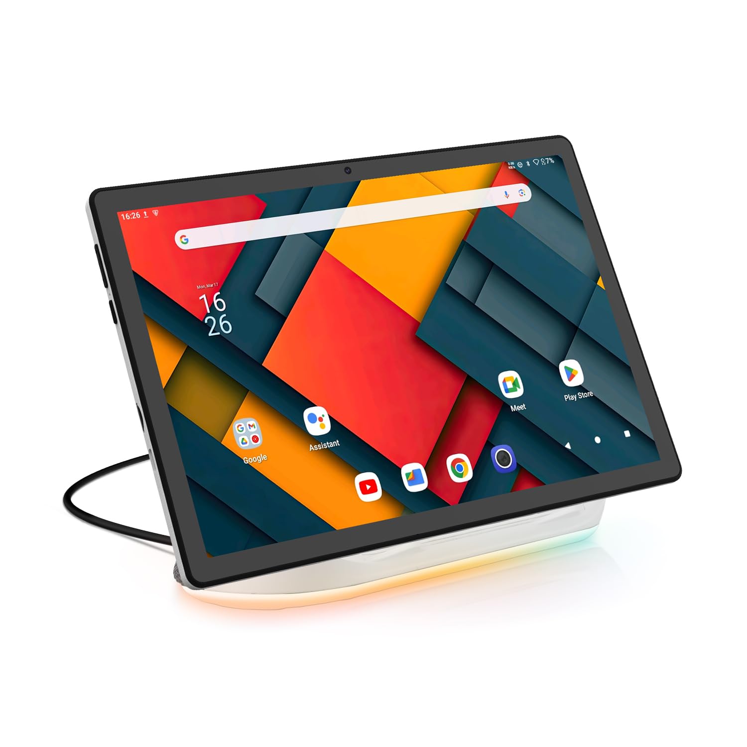 Tableta Android mejorada 2025 con base de altavoz de carga, 2 años de protección, CPU Otca-Core, 64 GB de almacenamiento con expansión de 1 TB, WiFi 6, BT5.3, Google Tablet, versión de EE. UU.