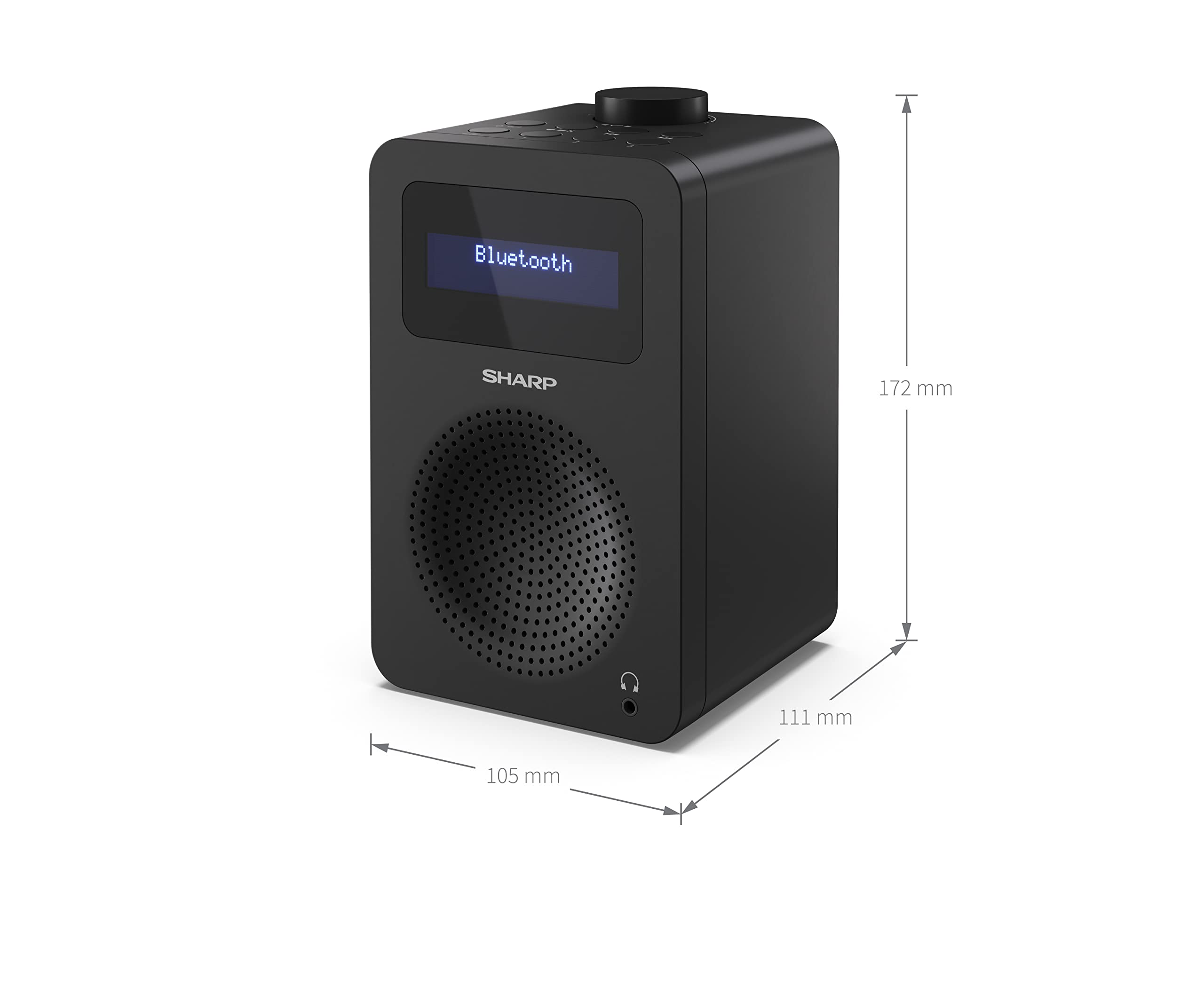 SHARP DR-430(BK) Tokyo Digitalradio – Mit Bluetooth 5.0, DAB+/FM-Radio, Netzbetrieb, ideal für Nachttisch, Küche oder Wohnzimmer, mit Dual-Alarm, DRC-Audio & 40 Senderspeichern – Schwarz | Bluetooth 5.0, DAB+/FM-Radio, Dual-Alarm, DRC-Audio, 40 Senderspei