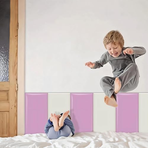 Miniatura 5 de Acolchado de pared para niños, paneles de pared tapizados para cabecera, despegar y pegar, almohadilla de protección de pared para tatami,