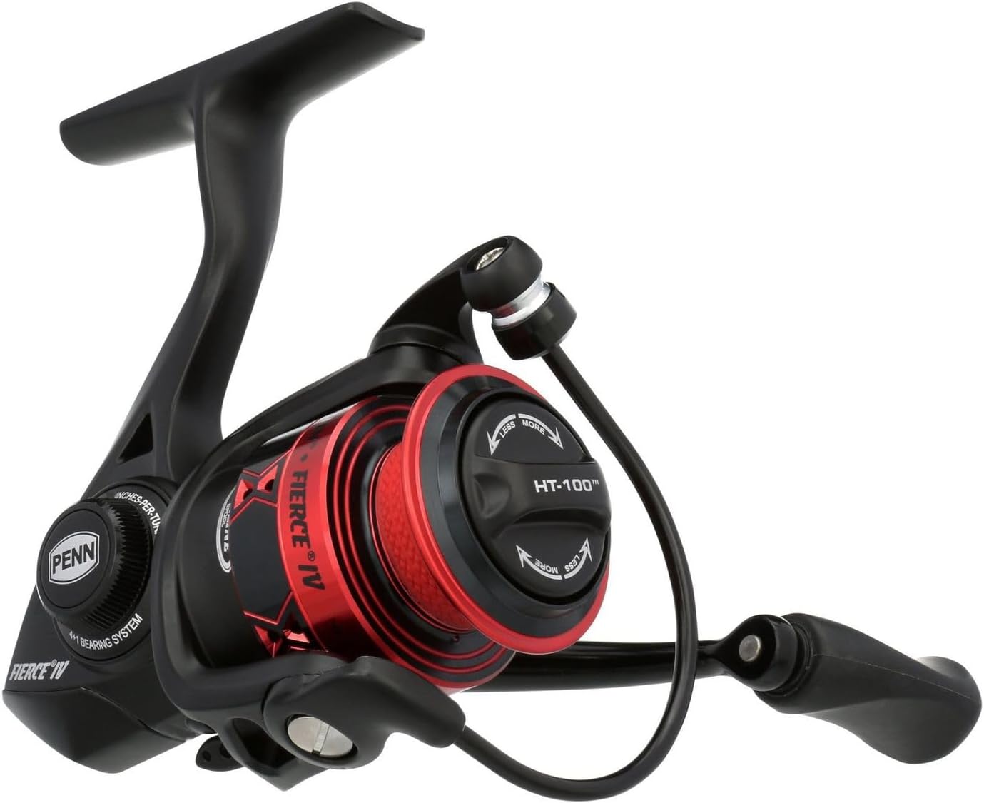 PENN Fierce IV Saltwater Spinning Reel – Versatile Sea Fishing Reel For Boat, Kayak, Shore, Spinning, Jigging, Surf, and All-Round Use, Black/Red