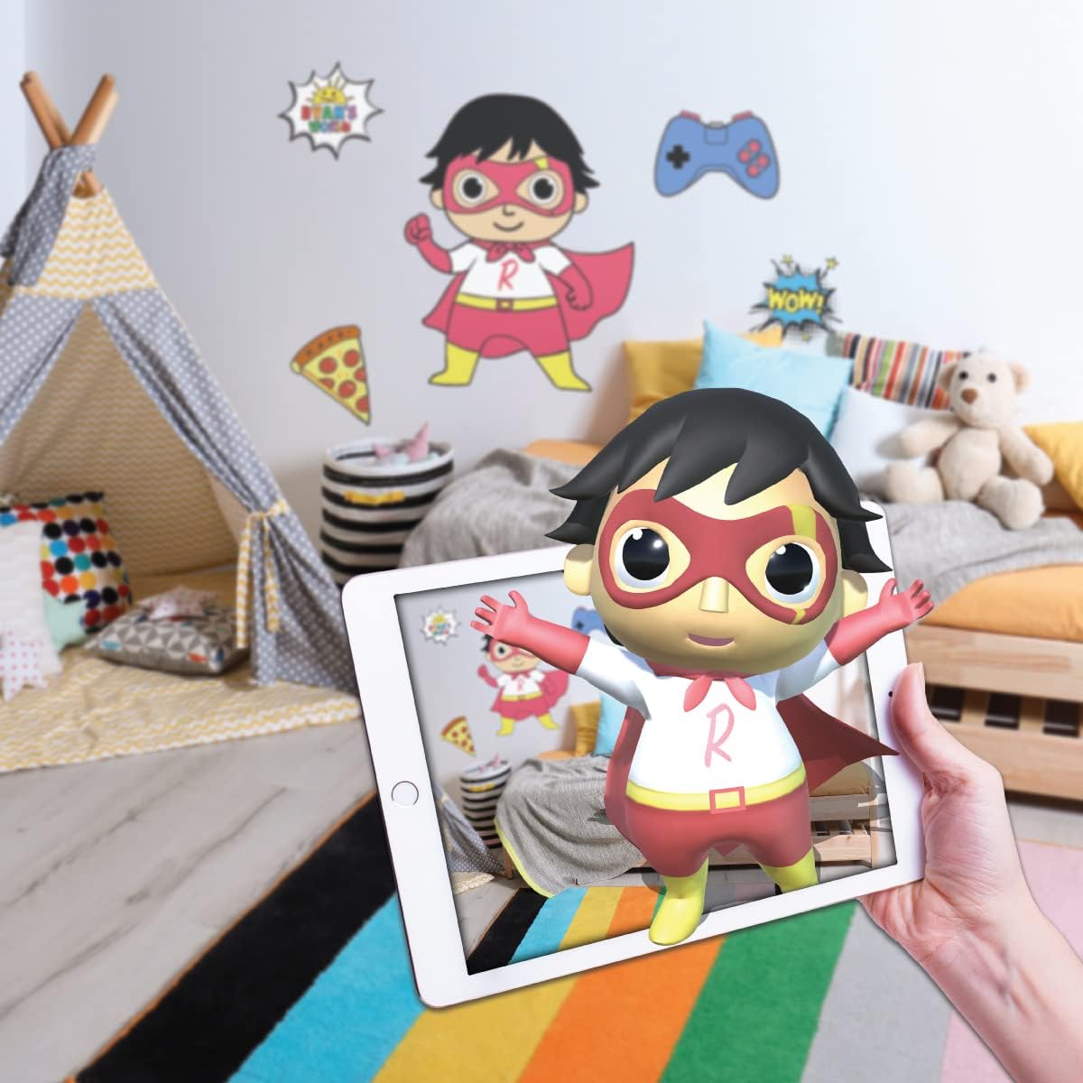 WALL PALZRyan's World Wall Decals - The Ultimate Red Titan Ryan Vinyl Stickers with 3D Augmented Reality Interaction - 20" Tall x 16" Wide Ryan's World Room Decor