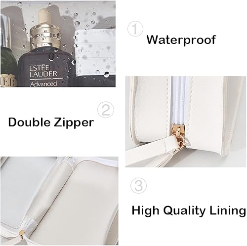 Miniatura 7 de FFpaw Organizador de bolsa de maquillaje transparente, aprobado por la TSA, bolsa de aseo portátil de viaje multiusos para mujeres, bolsa de