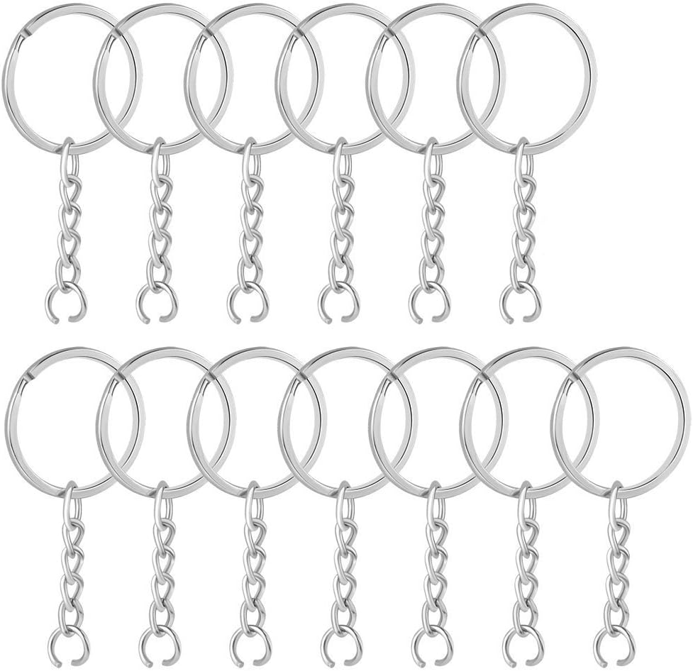 150Pcs Split Key Chain Rings with Chain and Jump Rings