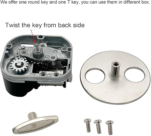 Miniatura 3 de Pursuestar Caja de música con mecanismo musical YunSheng de cuerda giratoria de centro plateado con llave redonda para castillo HowlMoving