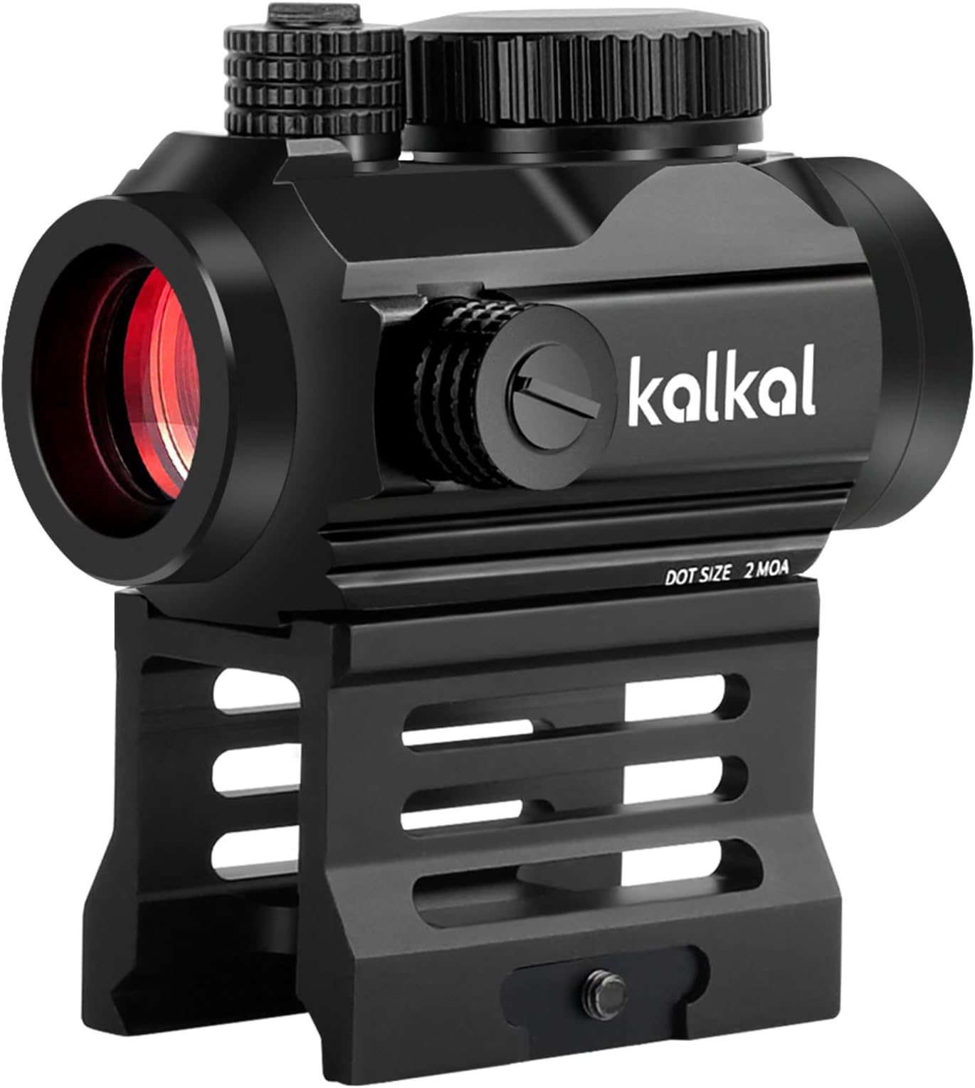 Kalkal Red Dot Sight, 2 MOA 1x20mm Micro Red Dot Scope, Shake Awake Reflex Sight with 12 Brightness Settings, Gun Sight for 20mm Picatinny/Weaver Rail, Waterproof, Black