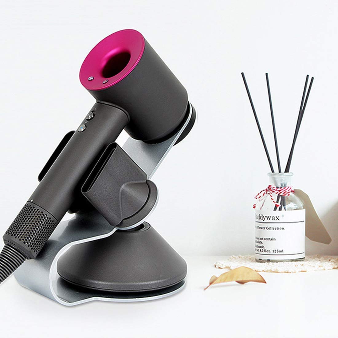 Luchs – Ständer für Dyson Supersonic Haartrockner Halterung Haartrockenhalter Organizer Fönhalter zum Abstellen (Silber)