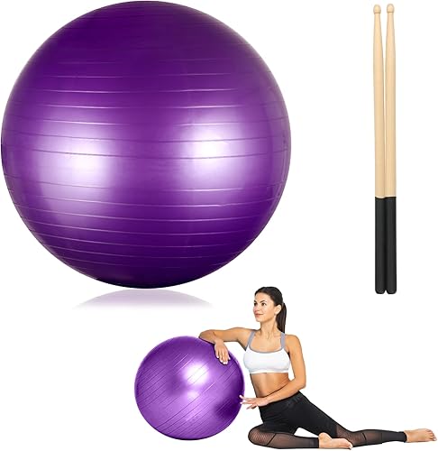 joyibay Juego de equipo de batería cardiovascular, pelota de equilibrio de fitness con bomba y palos de batería cardiovascular de 3.2 onzas, pelota