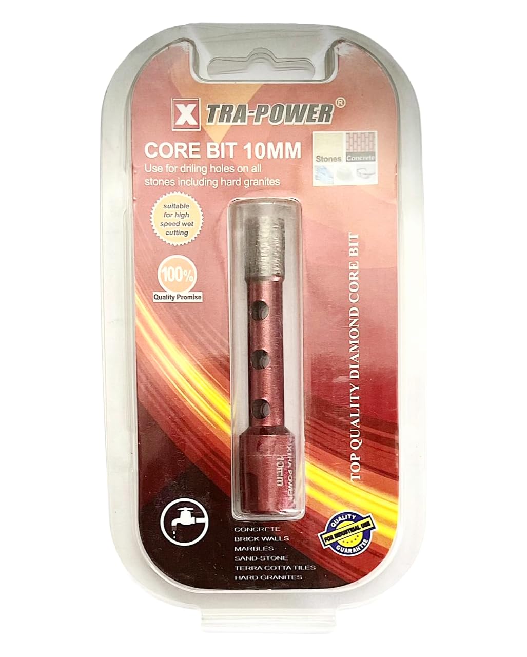 XTRA POWER Diamond Core Bit For Granite/Marble/Concrete/stone suitable for Angle Grinder (10MM)