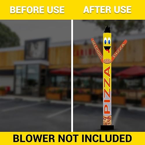 Miniatura 7 de Bailarina inflable de aire de pizza de 20 pies de alto sin flecha | Llamativas pizzas deliciosas Wacky Waving Dancing Guy Publicidad al aire libre |