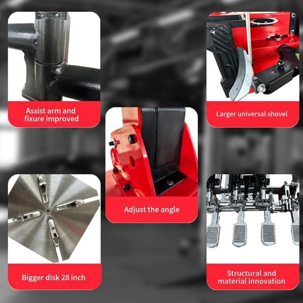 KT-T850 Tilt Back Tire Changer Machine with 2.0HP Bead Blaster Motor Heavy Duty Assist Arm 28 Inch Bigger Disk Garage Shop Equipment