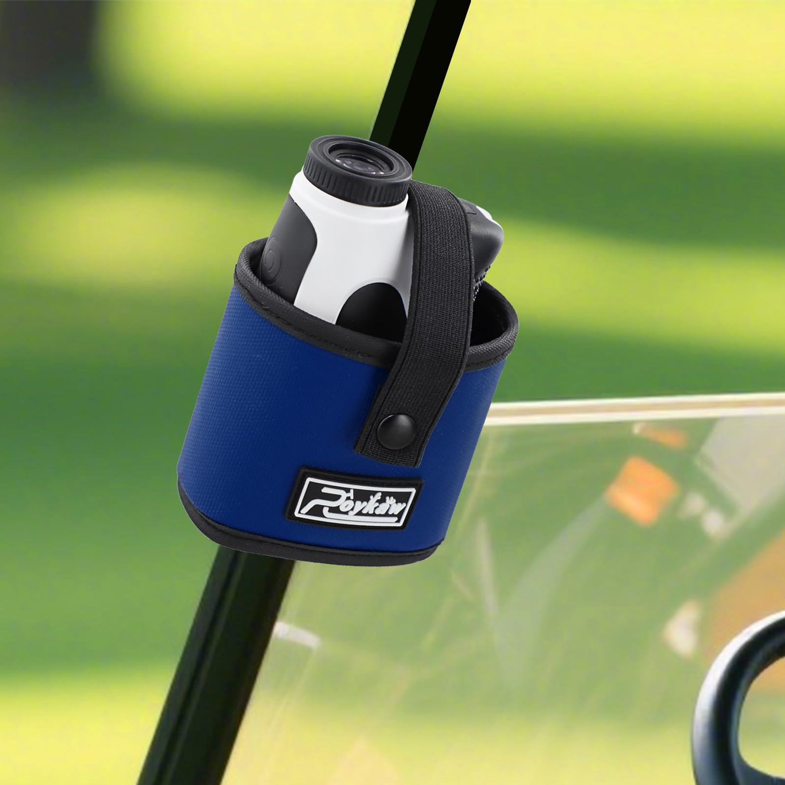 Roykaw Golf Rangefinder Pouch Mount Strap for Golf Cart, Laser Rangefinder Pouch Holder, Golf Push Cart Range Finder Holder, No Drilling Required, Firmly & Suitable Small Items, Royal Blue
