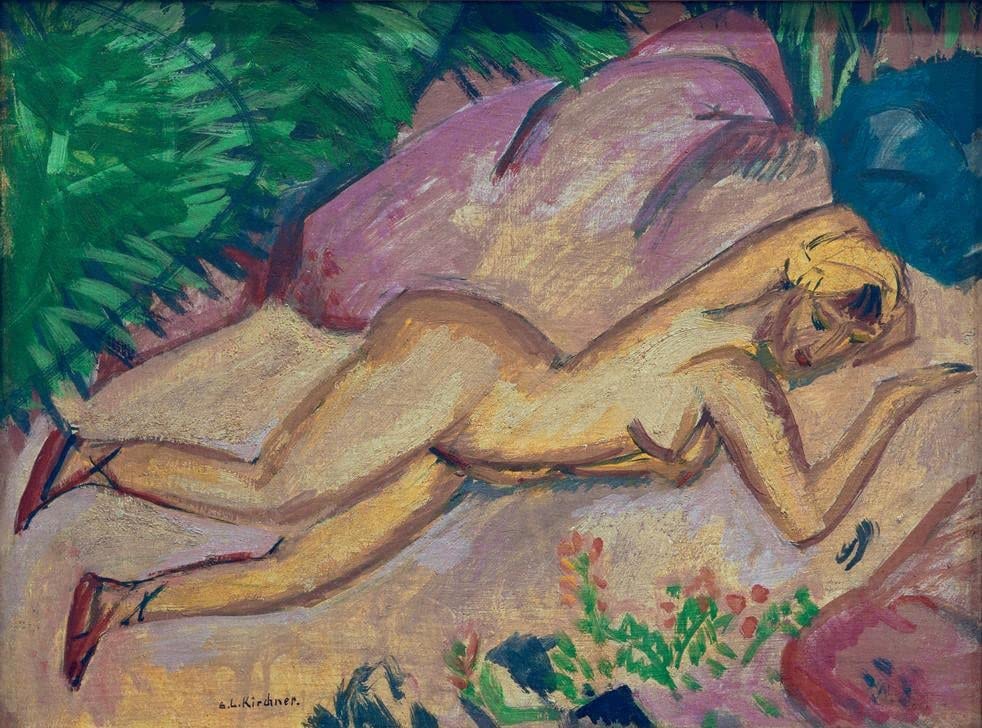 Affiche Impression d'art Kirchner Femme bas noirs tableau toile décoration murale 60x90