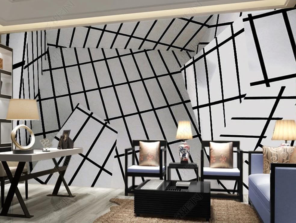 Papier Peint Intissé Géométrique Gris pour Rénover un Mur
