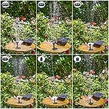 AISITIN Solar Springbrunnen für Außen 1.5W DIY Solarbrunnen für Draussen 2025 Upgrade Solarpumpe mit 3m Kabel,Solar Brunnen mit 6 Fontänenstile Solar Teichpumpe für Garten,Vogelbad,Teich
