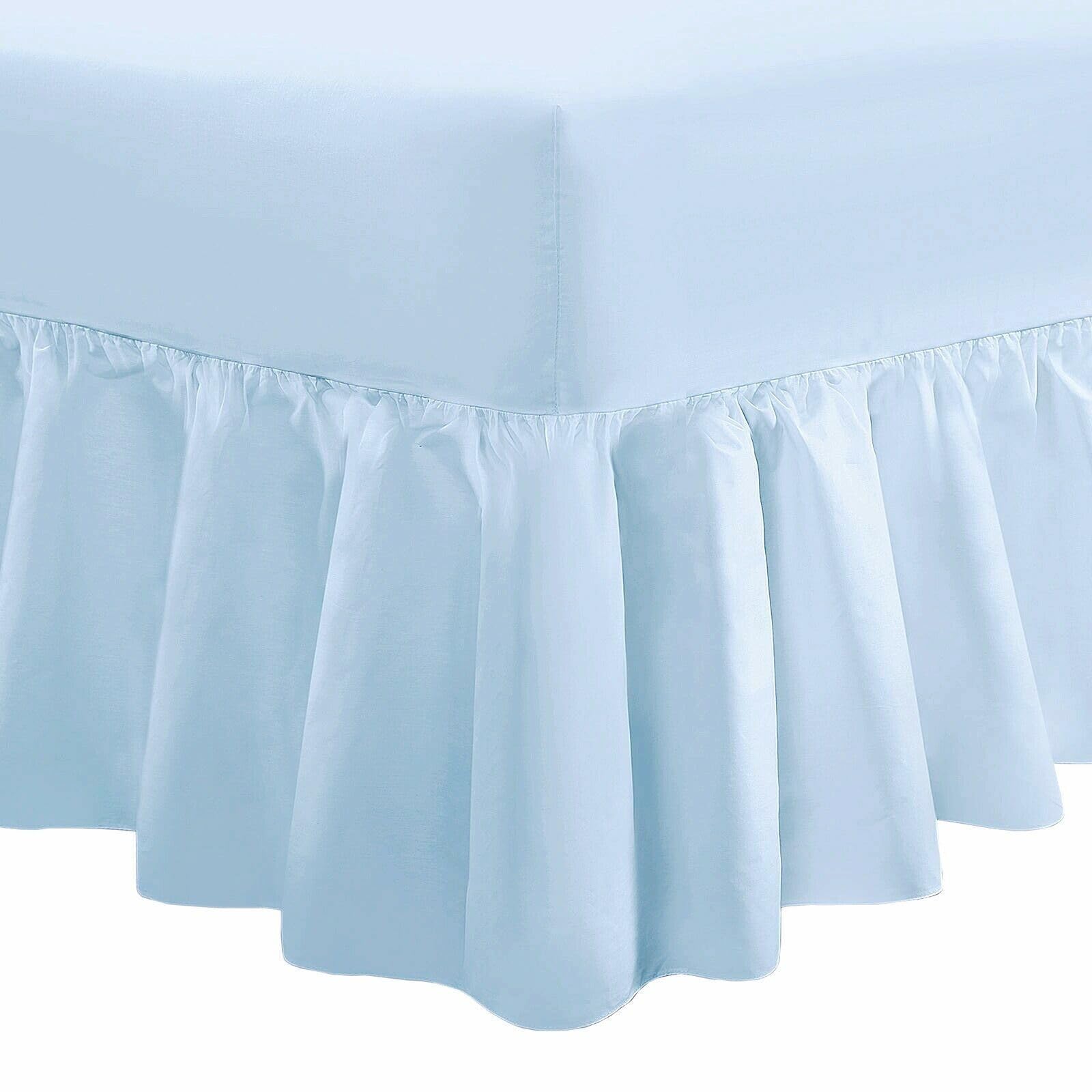 Deep Fitted Valance Sheet Polycotton Top Notch Quality Easy Care Soft & Durable Fitted Sheet with 36cm Deep Frill Single/Double/King/Super King (Duck Egg, Double)