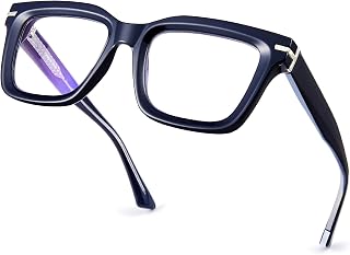 Blue Light Blocking Glasses for Women Men, Square Thick Frame Anti Eyestrain & UV Glare JF6218