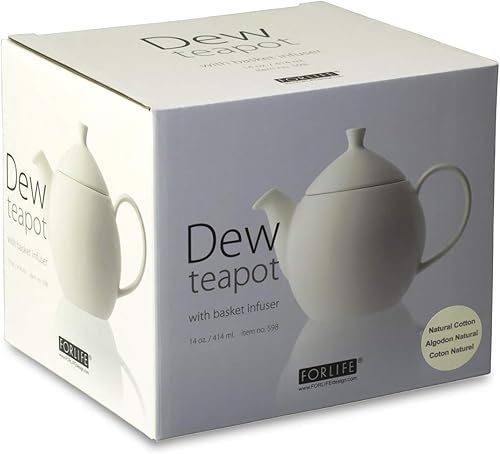 Miniatura 4 de FORLIFE Tetera de rocío con infusor de cesta, algodón natural, 32 oz32.0 fl oz