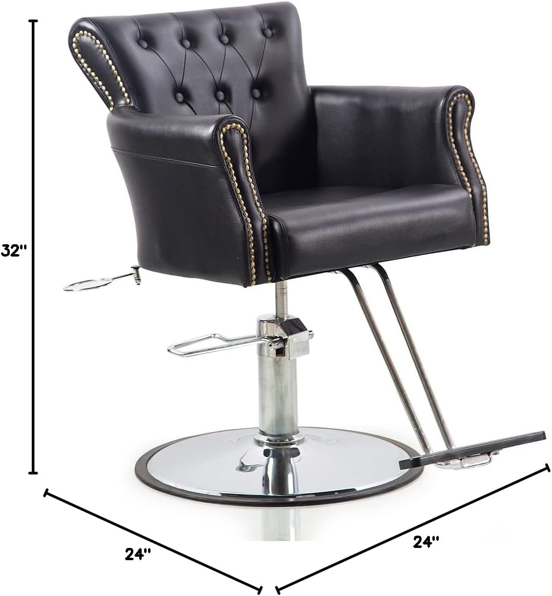 Beautynao Salon Chair Barber Chair Styling Beauty Chair Cutting Chair Salon Professional Home (Black)