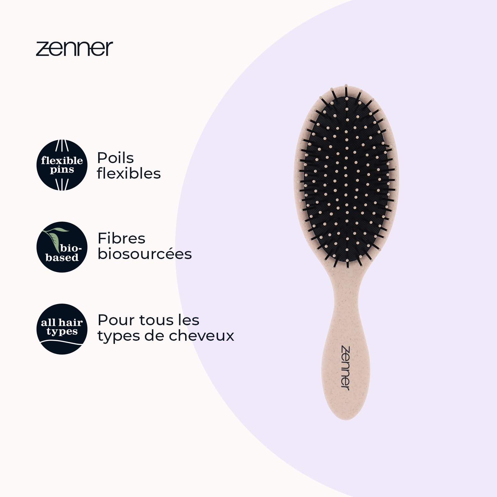 Zenner Curling Brush, Ergonomic Hair Brush for Gentle Detangling & Scalp Massage - Image 2