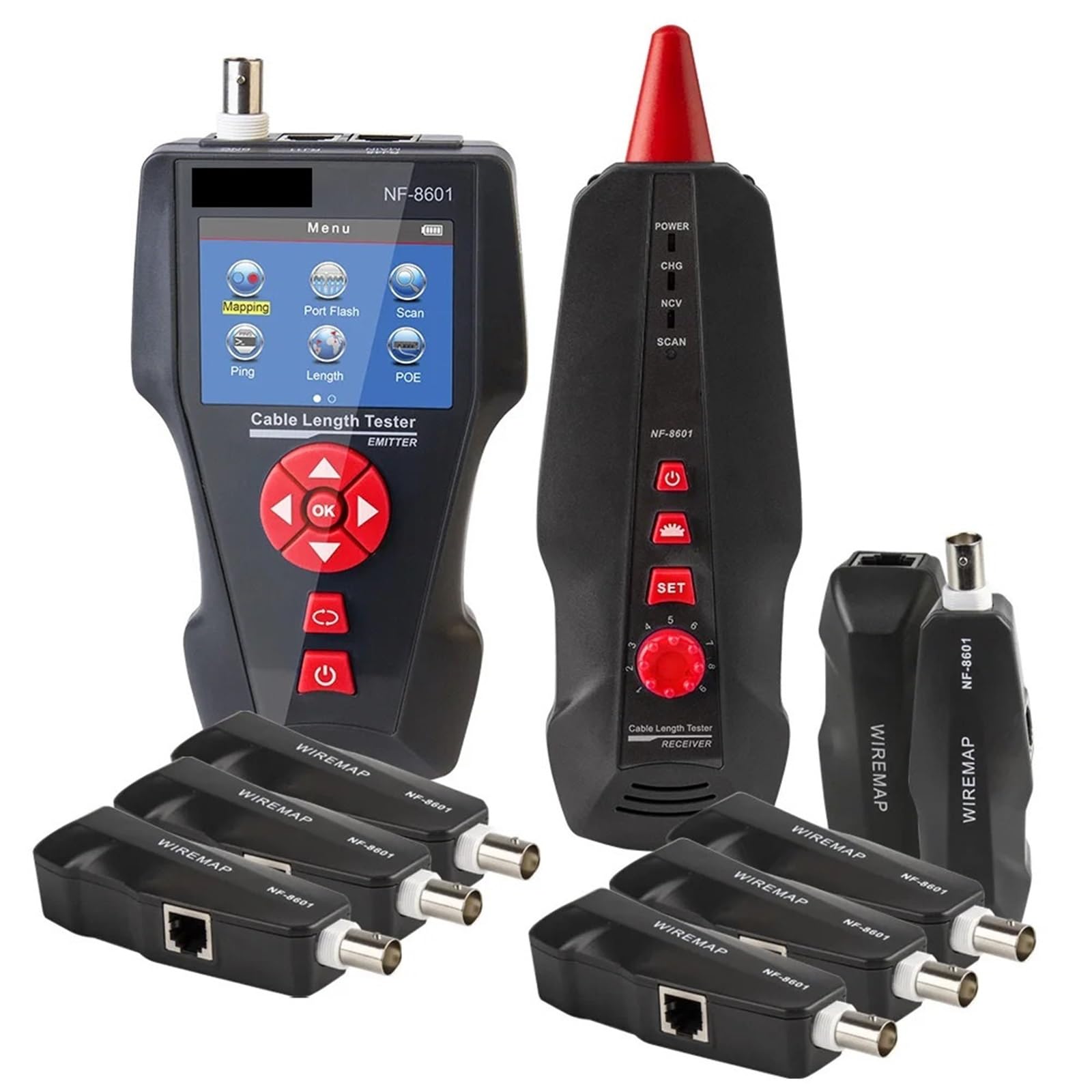 Localizzatore di Cavi, Tester di rete multiuso con funzione aggiornata originale OE/PING Misura la lunghezza del cavo 8 tracker linea remoti