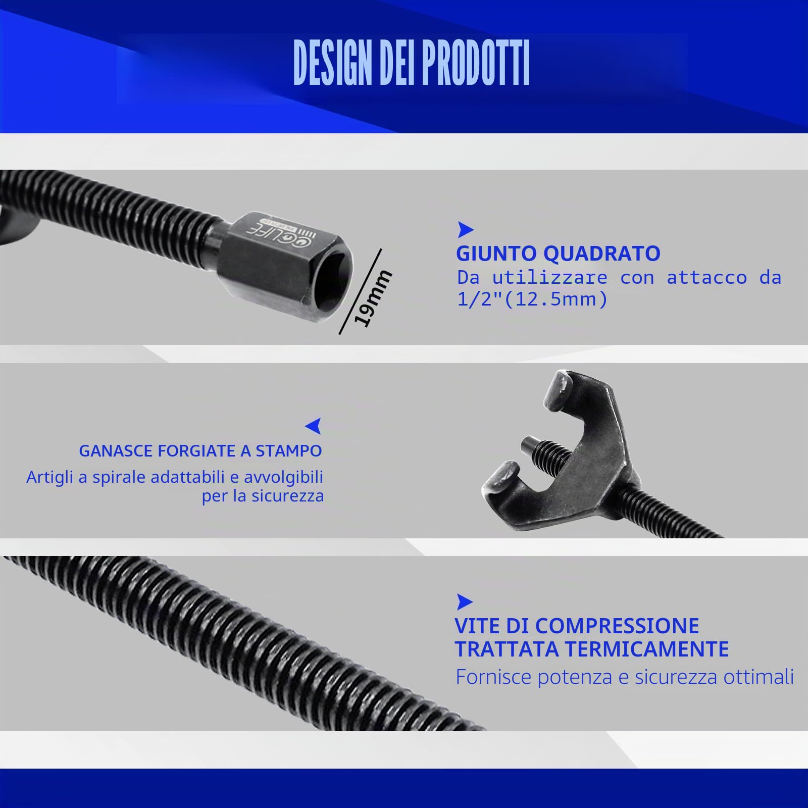 CCLIFE 2 Pezzi Professionale Compressore Molla Ammortizzatori per Auto Strumenti di Estrattore Molle Ammortizzatore, 370mm