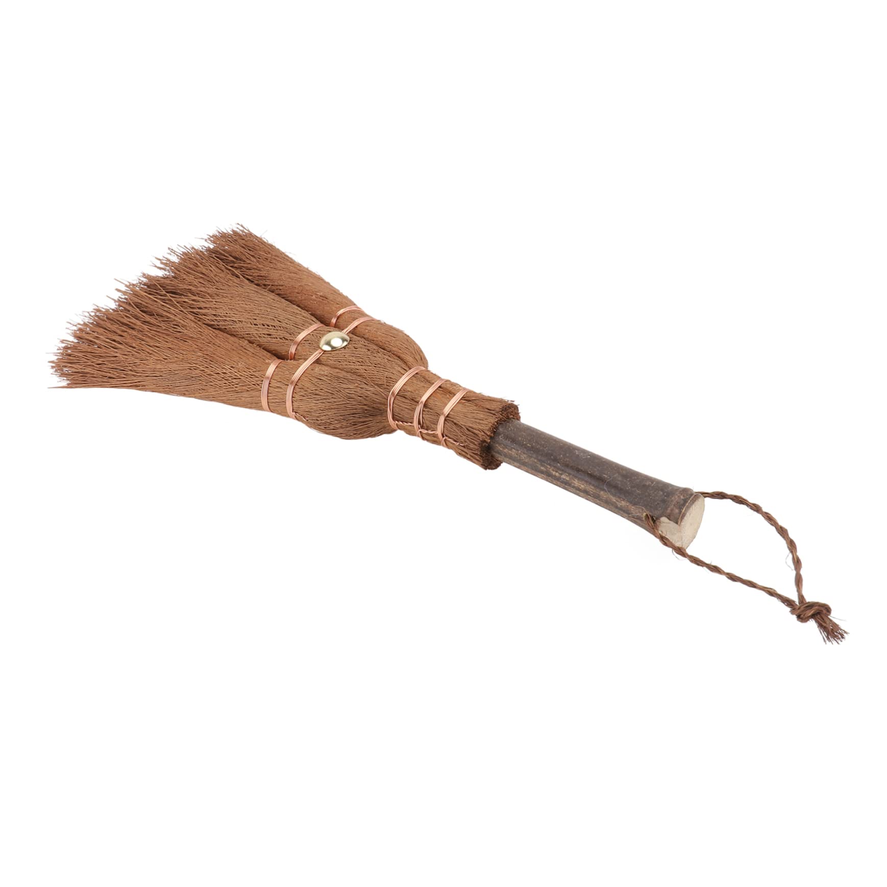 Holibanna Practical Brown Brush Mini Palm Broom Duster Cleaning Asian Broom Bristles Lightweight Household Cleaning