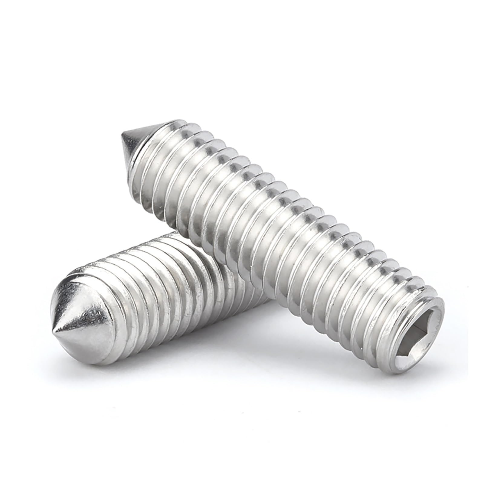 Tornillos de fijación hexagonales, 50 piezas M5 acero inoxidable DIN914, tornillos sin cabeza punta cónica(M5*6)