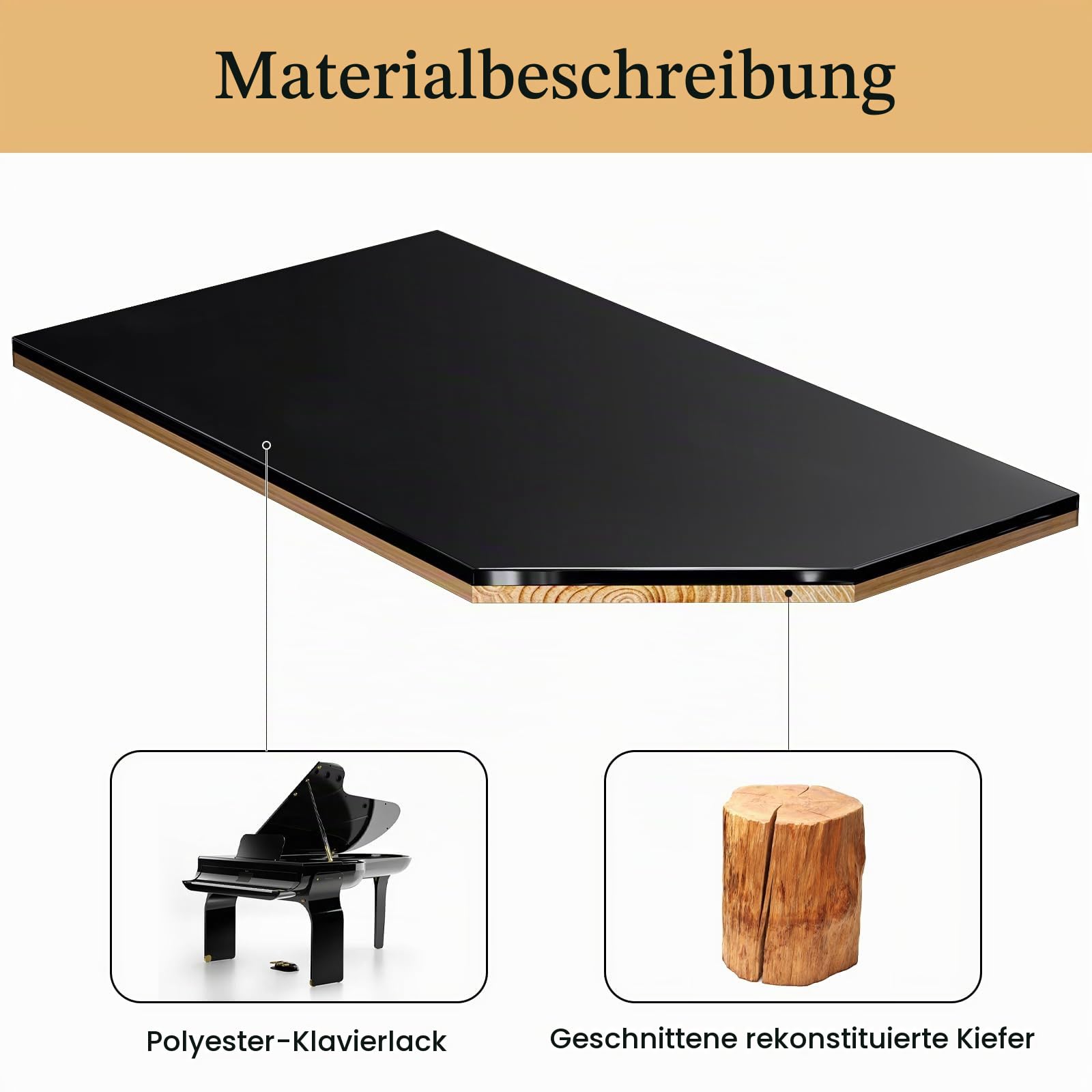 ProCase Uhrenbox aus Holz mit 6 Fächern, Uhren und Sonnenbrillen Aufbewahrung mit 2 Ebenen, Schmuckkästchen für Herren, Uhrenkasten mit Glasdeckel -Schwarz