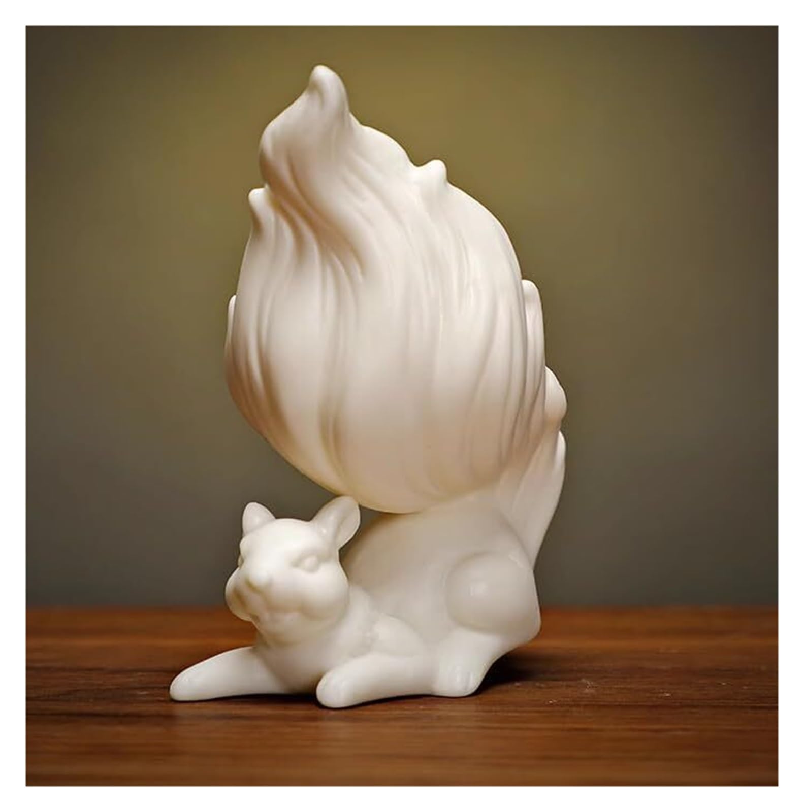 Ornement en céramique Porcelaine Blanc écureuil Figurine Animal Artisanal Sculpture Ornement Arts Bureau décor Cadeau de Mariage