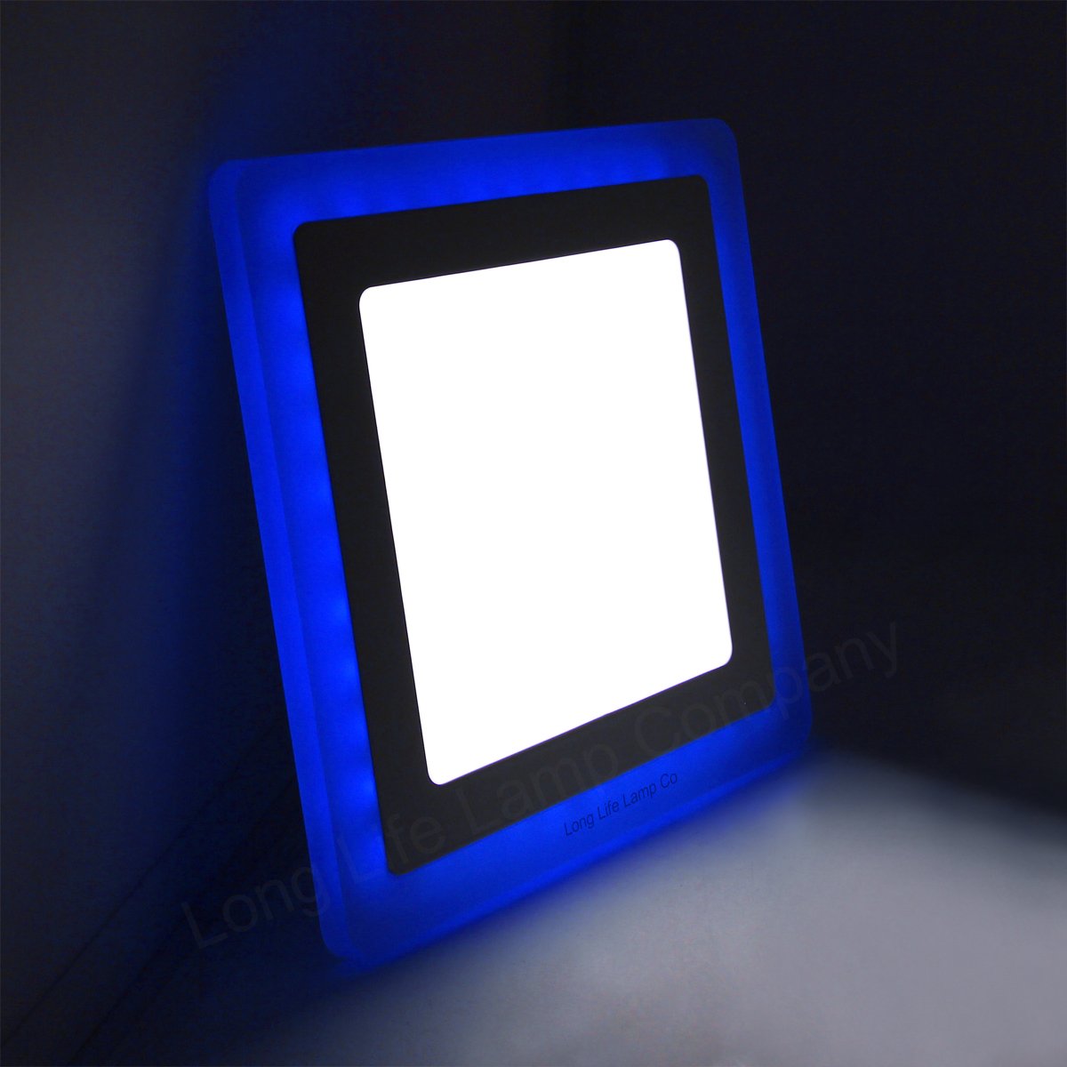 Long Life Lamp Company Blue 12W Square Recessed Led Ceiling Panel Light Dual Colour Cool White