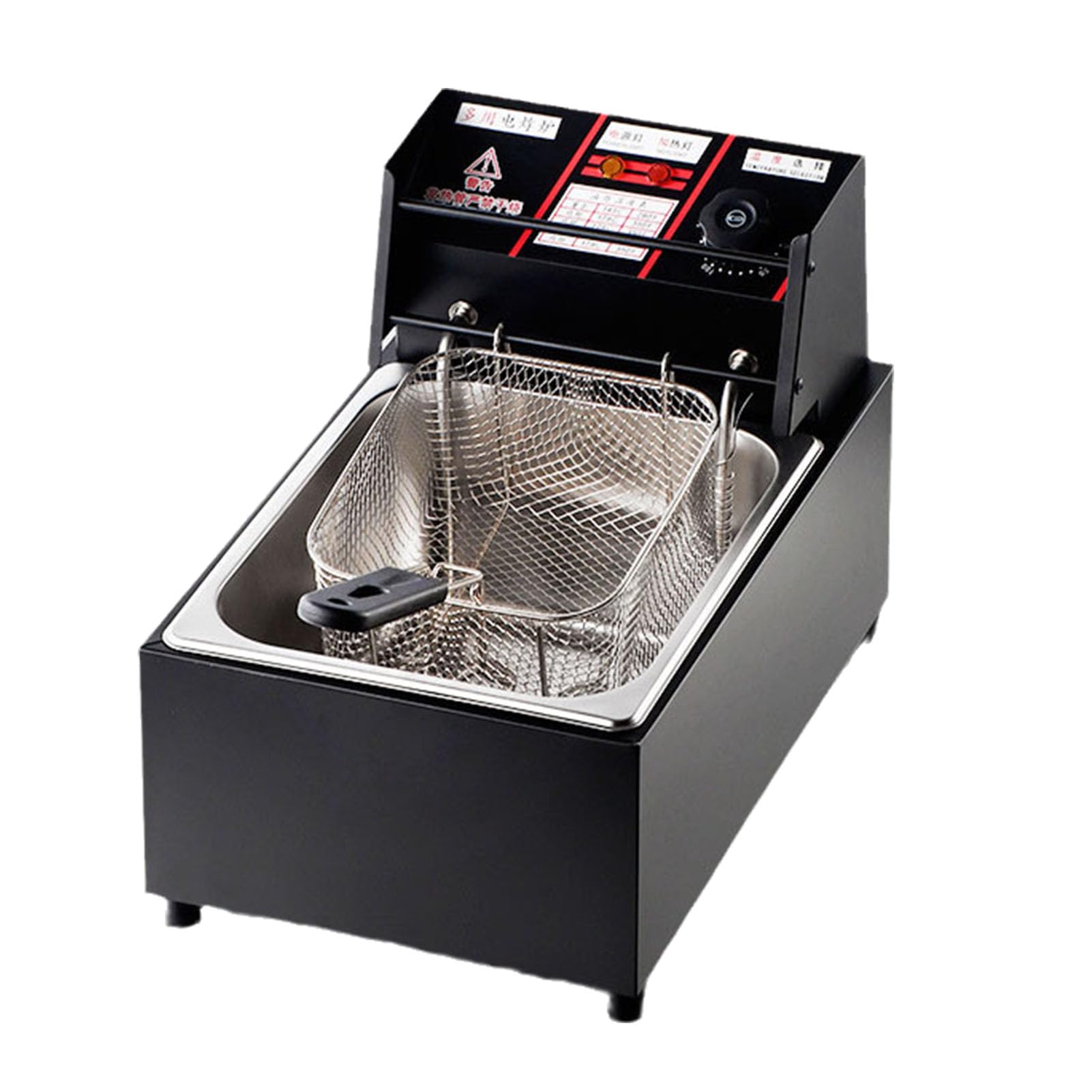 Friggitrice Commerciale in Acciaio Inox, friggitrice elettrica a Doppia Vasca in Acciaio con cestelli, friggitrice elettrica da banco per Uso Domestico e nei ristoranti