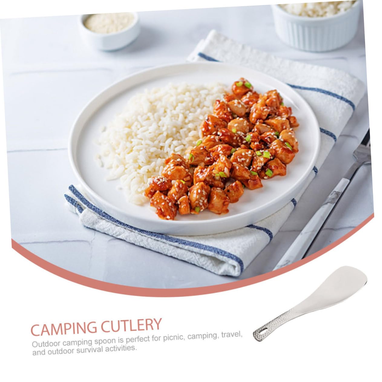 ifundom 4 Stück Löffel für Outdoor Camping Multifunktionale Leichte und Robuste Campingbesteck mit Ergonomischem für Reisen und Suppen Hochwertigem Gefertigt Rostfrei und Langlebig