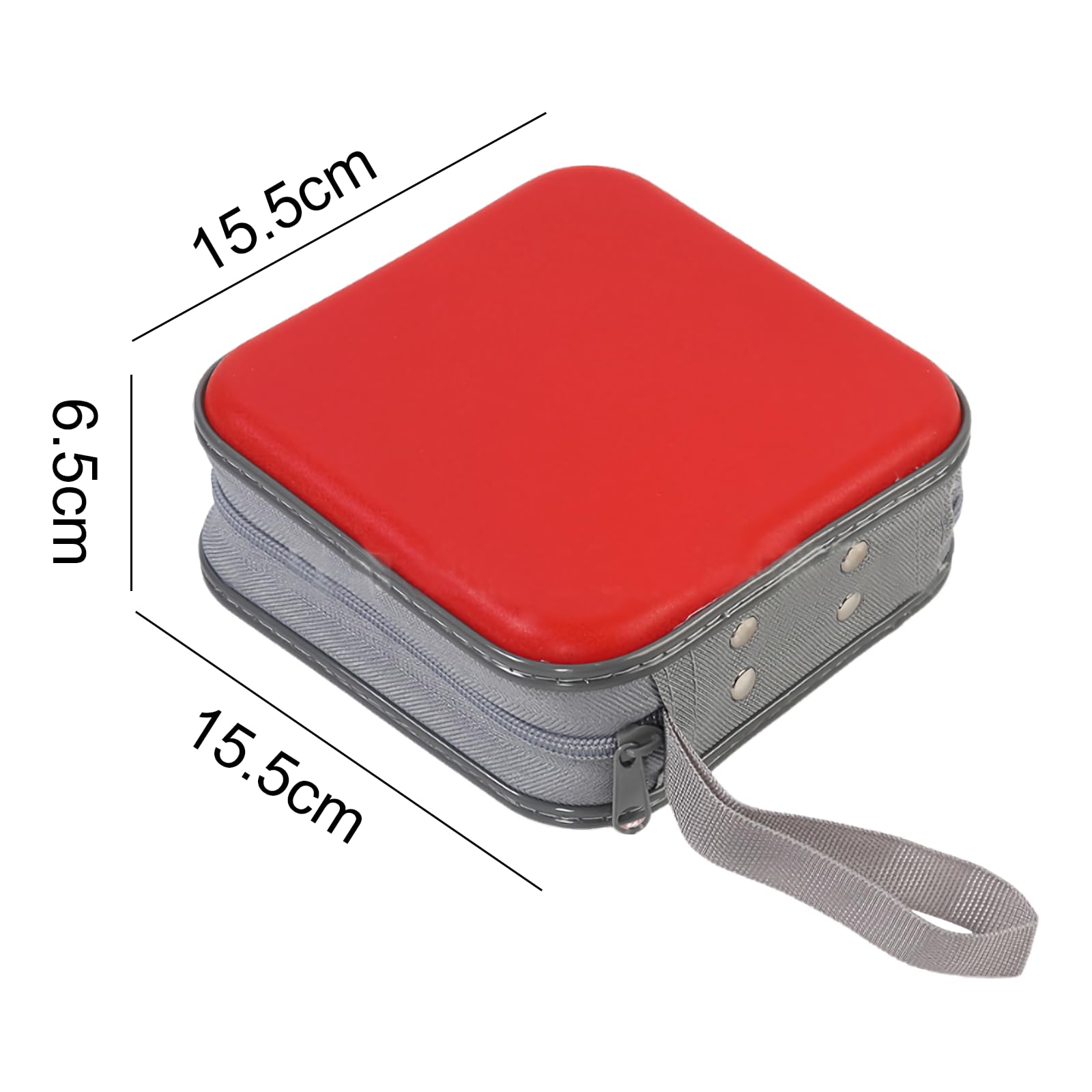 Étui de rangement en plastique pour 48 CD/DVD, rouge