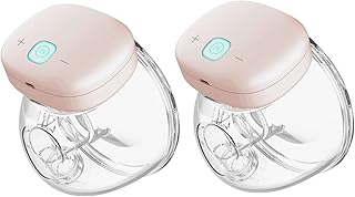 Hosioe Bomba de mama vestível Mãos livres Copo elétrico único sem BPA 3 modos 9 níveis de sucção Bateria embutida 8oz/240ml Coletor de leite para amamentação com flange de 28mm, pacote de 2 peçasb408