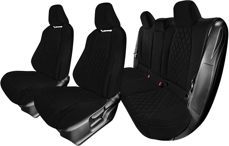 FH Group Custom-Fit Car Seat Covers Specifically Made for 2020-2024 Toyota Corolla, Full Set Black Utraflex Neoprene Waterproof Automotive Seat Cover, Toyota Accessories