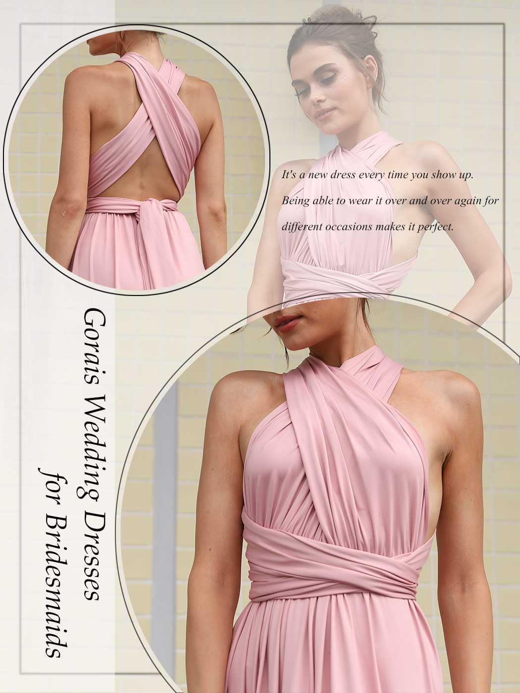 GORAIS Women Infinity Dress for Bridesmaid Long Evening Maxi Wrap Dresses Convertible Prom Wedding Gown - Image 6