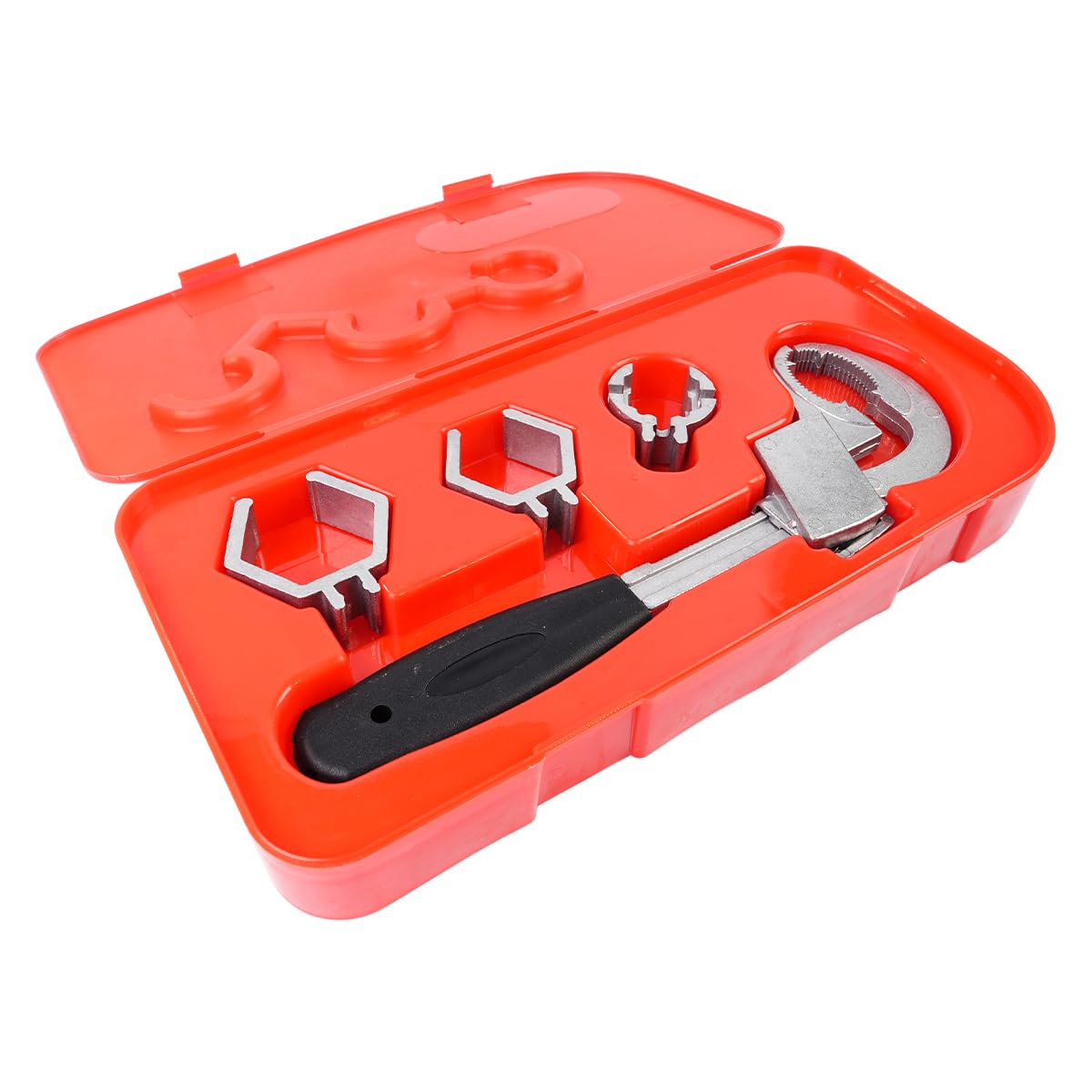 Llave ajustable de doble extremo, herramienta multifuncional para plomería, llave de media luna de gran apertura con cabezales de repuesto