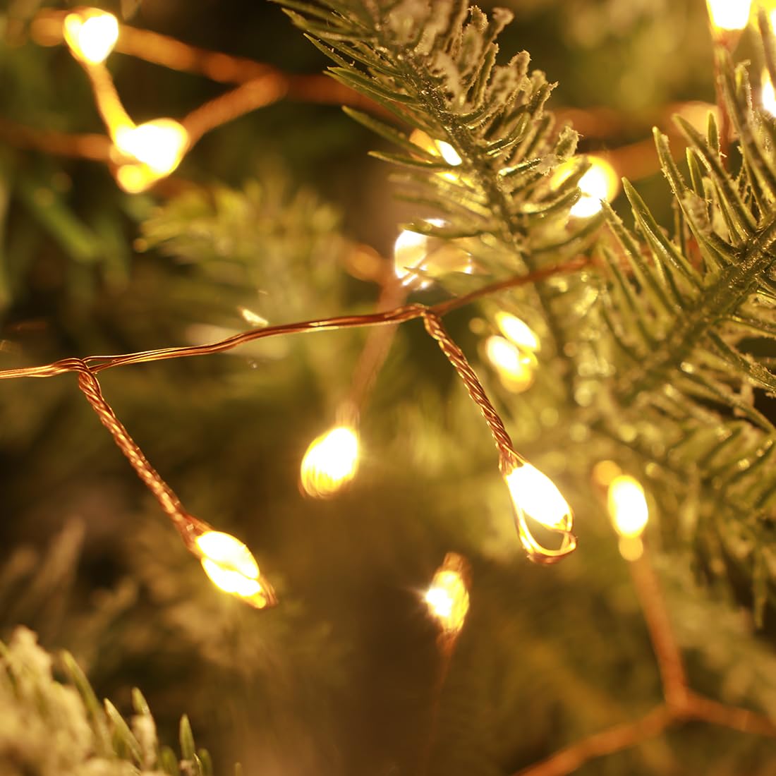 RESNICE 10ft Firecracker Light String 100 LED Warm White Plug-in Indoor Copper Wire LED String Fairy Lights with Remote Control for Christmas Tree Plants - Image 3