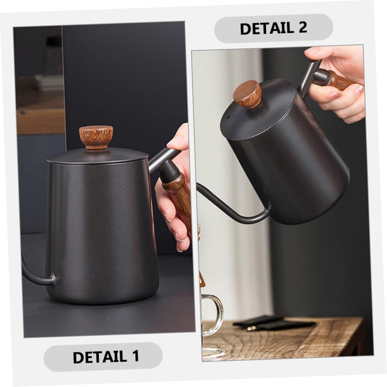 GRIRIW Stainless Kettle with Gooseneck Spout Matte Pot Handle for Camping Coffee Brewing and Housewarming