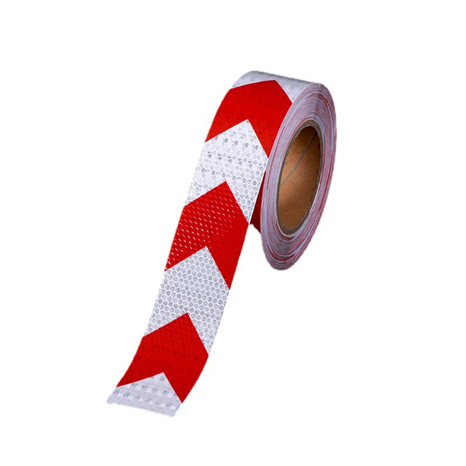 eallen Flecha Roja Y Blanca Cinta Adhesiva Reflectante, Pegatina De Seguridad Fluorescente, 25M X 5/10/20Cm Cinta Adhesiva De Advertencia Reflexiva,Width 20cm