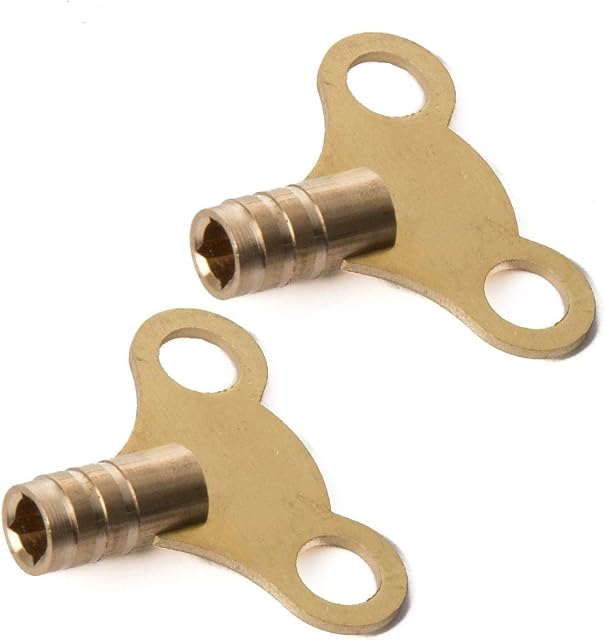 Merriway BH02832 (2 Pcs) Easigrip Clock Type Radiator Key Solid Brass - Pack of 2 Pieces