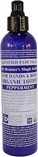 Dr. Bronner's & All-One Organic Lotion for Hands & Body, Peppermint, 8-Ounce Pump Bottles (Pack of 2)