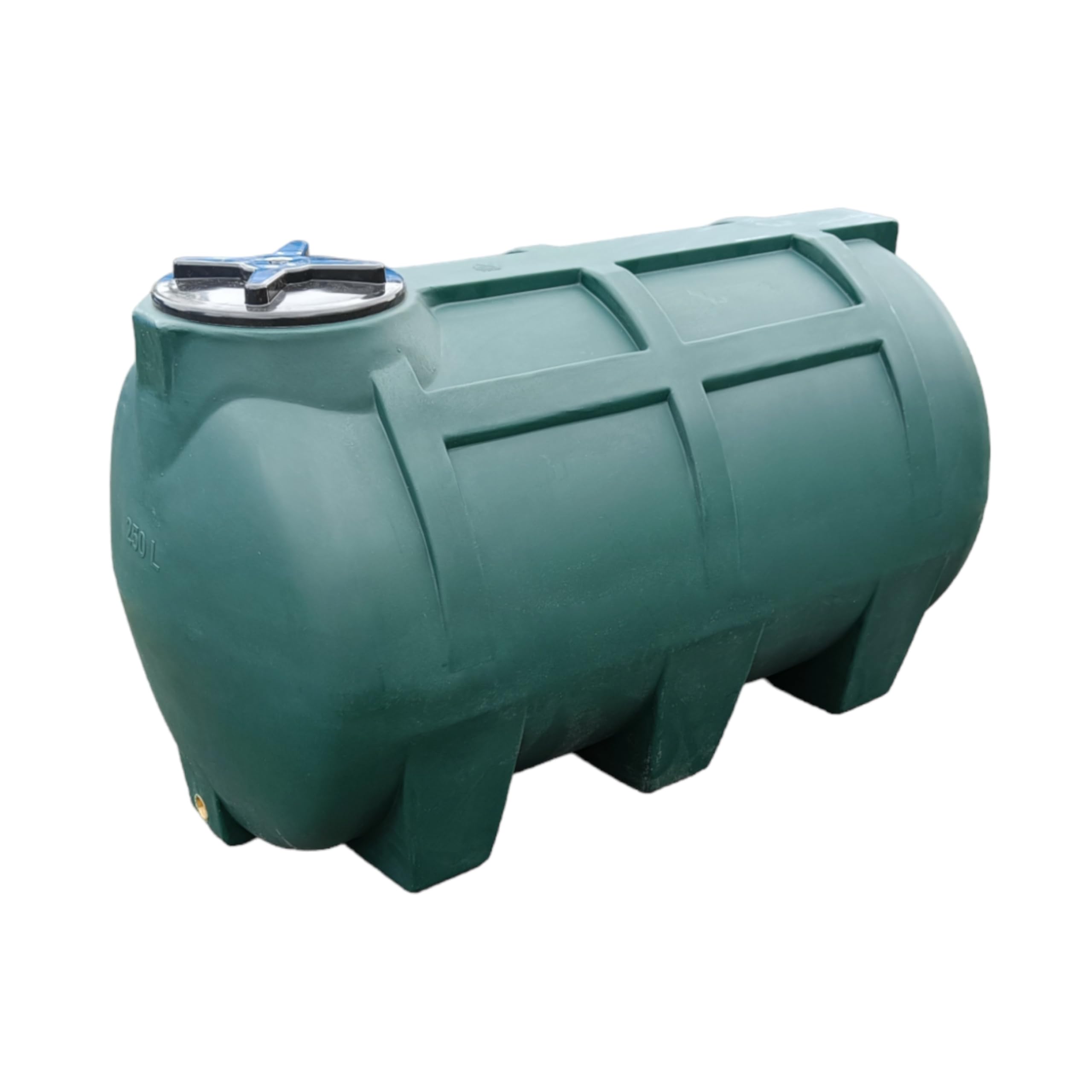 Varile Réservoir d'eau potable de 250 l - Vert - Sans BPA - Filetage en laiton intégré de 3/4" - Fabriqué en UE - Convient à un usage alimentaire - Horizontal