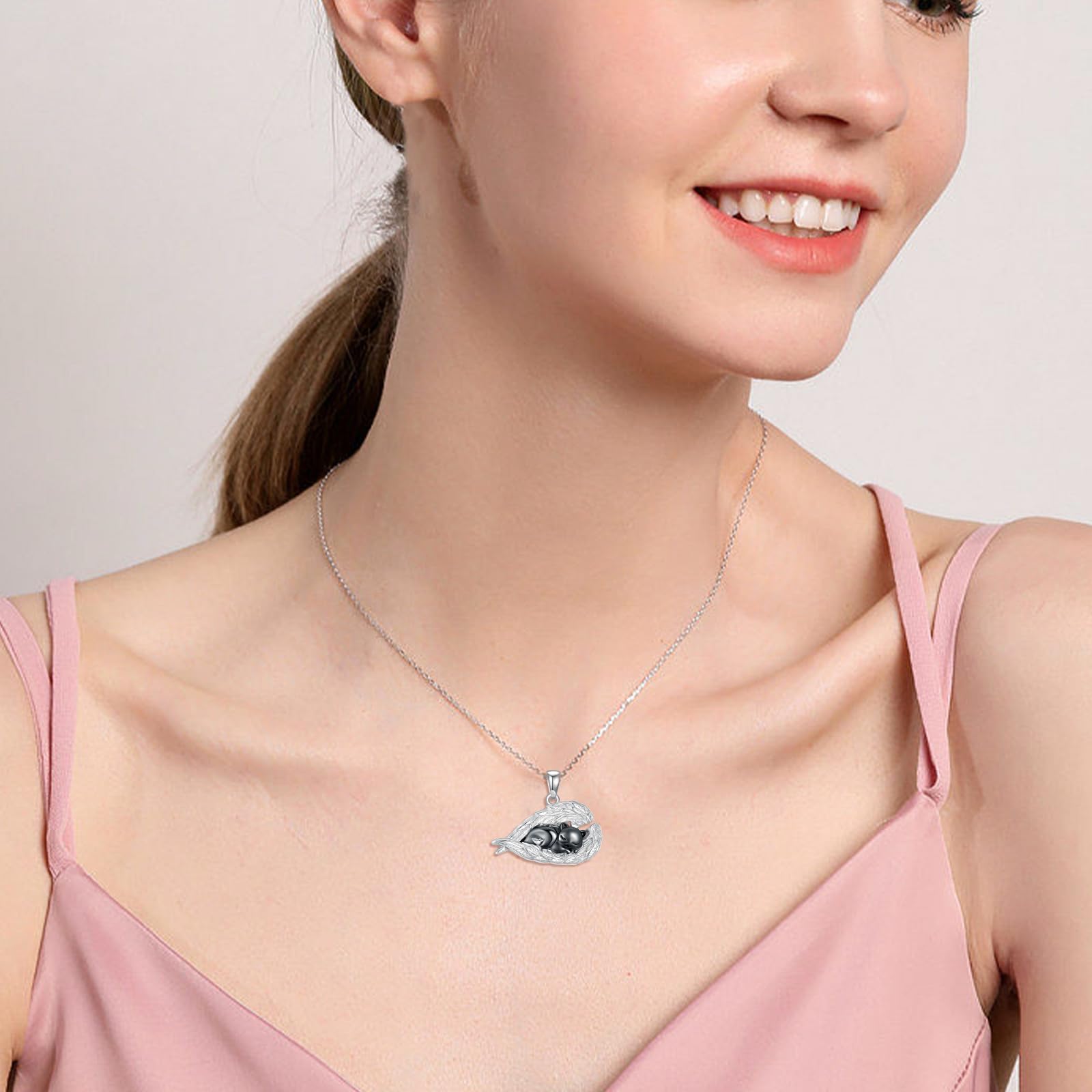 YFN Collar de cenizas para mujer, plata de ley, urna para cenizas, collar de memoria, 20*20, Plata esterlina, No es una piedra preciosa
