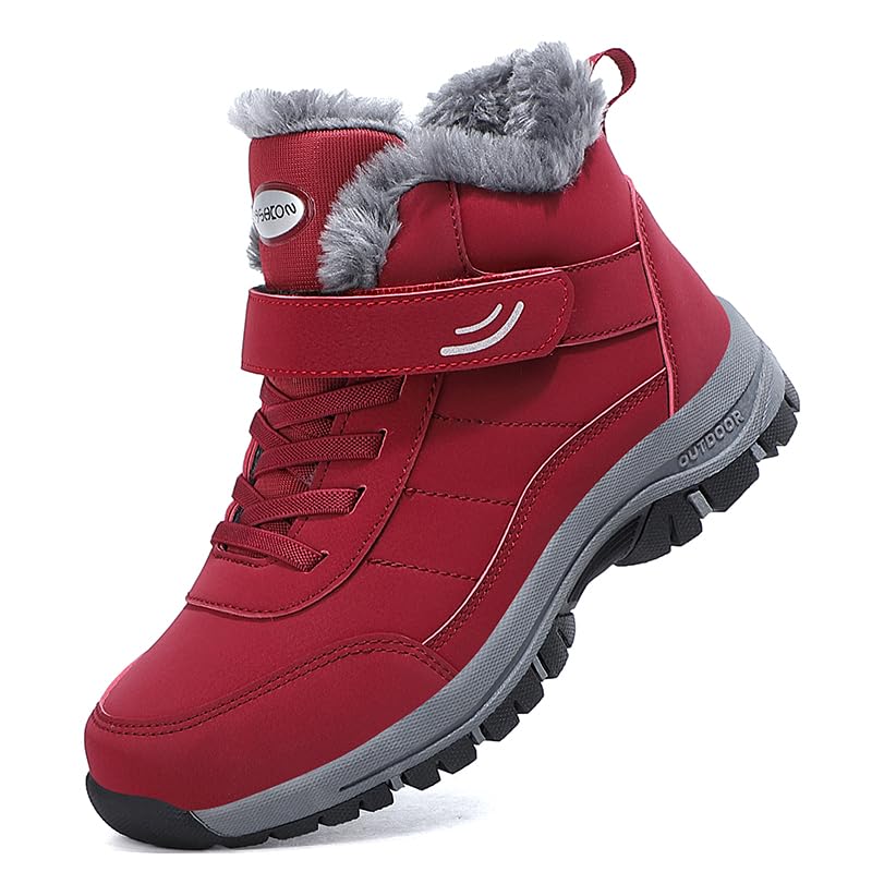 Waterproof Snow Boots for Women Fur Lined Warm Anti-Slip Ankle Boot Outdoor Lightweight Winter Boots