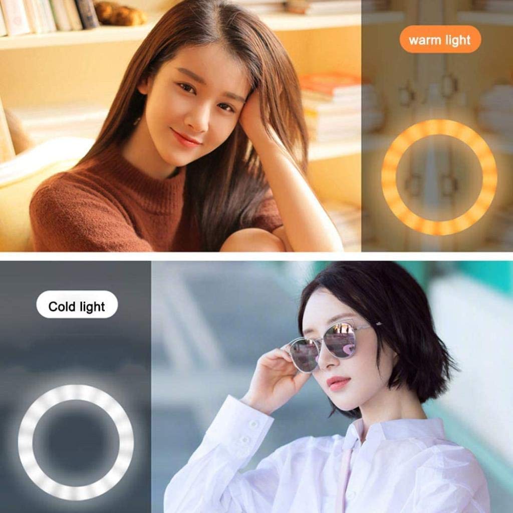 Luce ad anello a led da 16/20/26 cm con supporto e supporto per telefono, luci ad anello per selfie USB con supporto per treppiede da 90/100/120 cm dimmerabile, per video Youtube, trucco, se