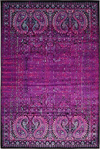 Image of Unique Loom Imperial Collection Modern Traditional Vintage Distressed Lilac Area Rug (4' 0 x 6' 0)