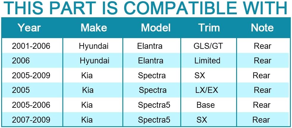IRONTEK 512195 Rear Wheel Hub and Bearing Assembly Compatible for Hyundai 2001-2006 Elantra, for Kia 2005-2009 Spectra/2005-2009 Spectra5; 4 Lug W/ABS Wheel Bearing Assembly - Image 2