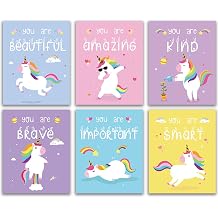 Funny Unicorn Bedroom Decorations Unicorn Inspirational Poster for Girls, Set of 4 8x10 inch Girls Room Decor, Unicorn Wall Decor, Girls Room Decor, Girls Room Decor, Bedroom Decor, Teen Girls Room