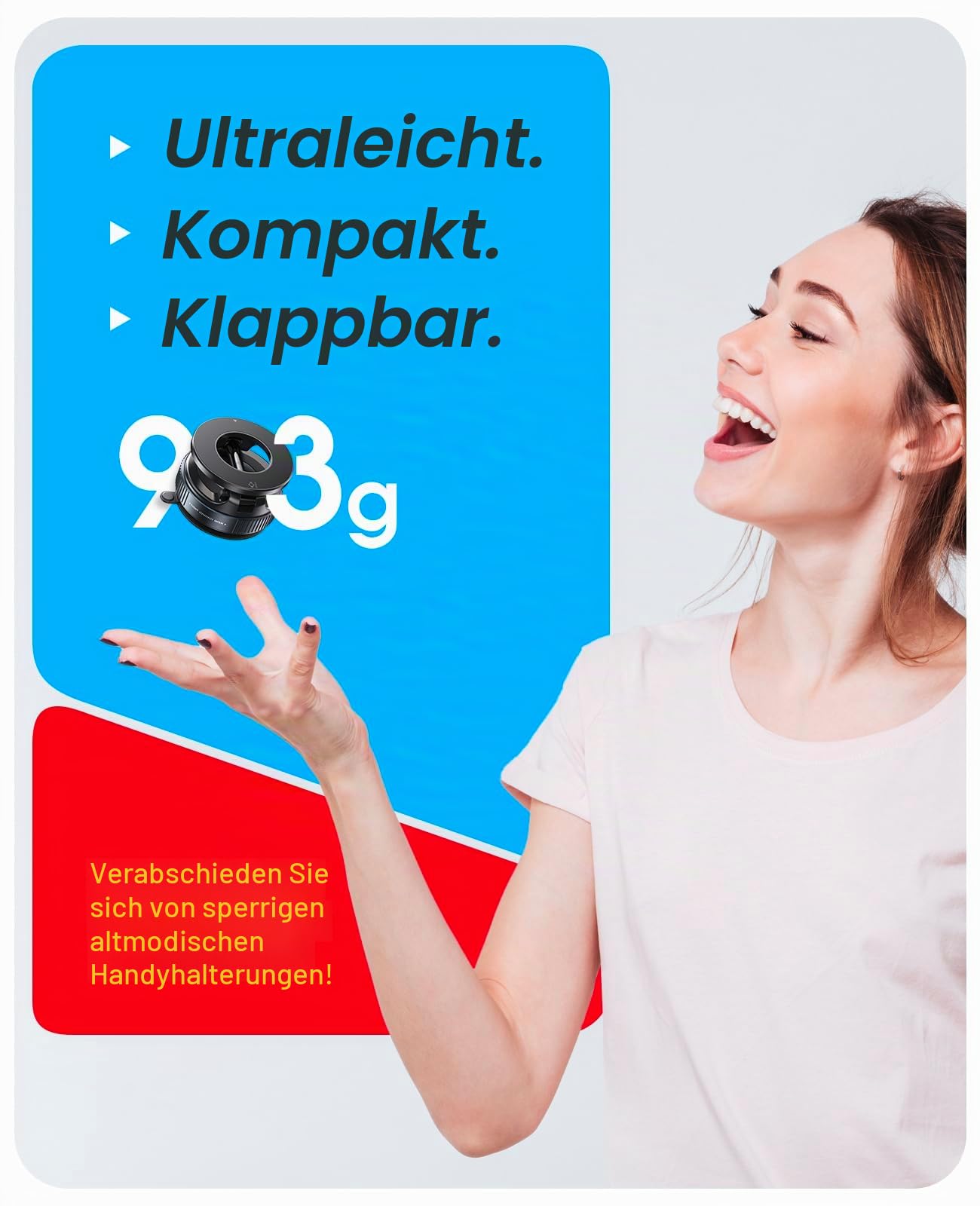 Jononser Magnetische Handyhalterung fürs Auto – Schwarz, mit Nano-Gel Saugnapf, 360° Verstellbar & Faltbar, kompatibel mit iPhone 12–17/MagSafe, für Armaturenbrett & Windschutzscheibe
